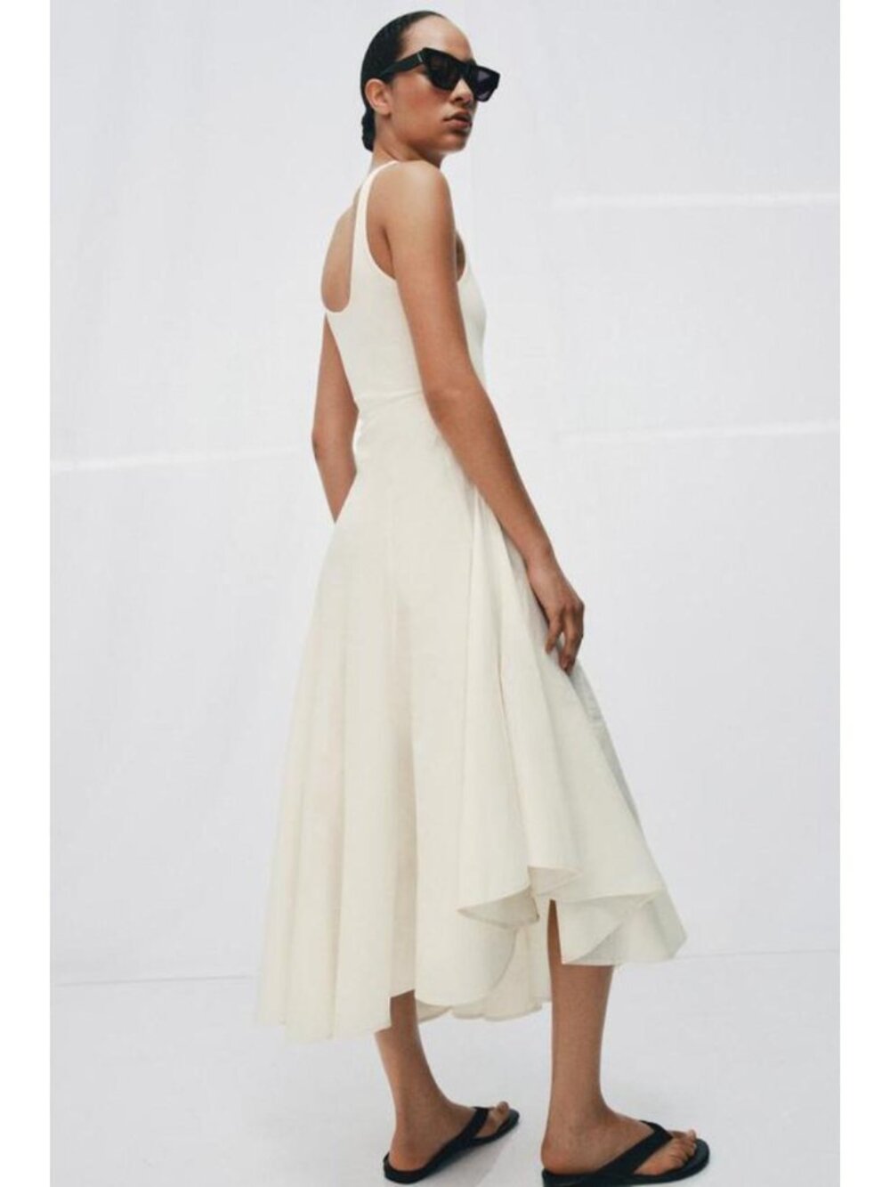 ZARA COMBINATION GODET DRESS - Picture 5 of 7